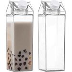 product_image_name-Generic-2 Pcs Transparent Plastic Milk Juice Water Bottle-1