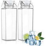 product_image_name-Generic-2 Pcs Transparent Plastic Milk Juice Water Bottle-2