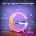    Rgb Led Lights Wireless Charger With Bluetooth