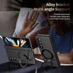 Generic Samsung galaxy z fold 3 Magnetic Magsafe leather Case with Ring holder - image 4
