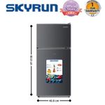 Skyrun 75 Litres Double Door Top Mount Fridge (BCD-95J) - Silver