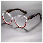 product_image_name-Fashion-Transparent Red Leopard Brown Tr90 Plastic Titanium Optical Eyeglasses-2