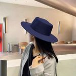 SUPERIOR LADIES QUALITY DARK BLUE FEDORA HAT