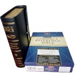 Thomas Nelson NKJV Holy Bible Compact Reference Edition With Snap - Flap Closure Black bounded leather