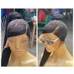 Bone Straight Braided Wig With Full Lace Frontal