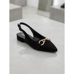 Velour Gold Slingback Flat
