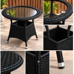 Generic 5-Piece Outdoor/Indoor Rattan Chair & Glass Table Set – Black - image 3