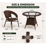 Generic 5-Piece Outdoor/Indoor Rattan Chair & Glass Table Set – Black - image 5