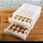  Grids Egg Rack Tray Egg Crate Storage Box – Stackable Egg Organizer for Refrigerator & Kitchen