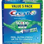 Crest Complete + Scope Outlast Ultra Toothpaste (178g x 5 pk.)