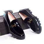  Hook Buckle Velvet Loafers 