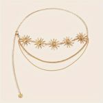 product_image_name-Fashion-Women's Gold Three-Layer Sun Face Waist Chain-3