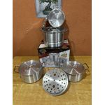 Hoffner 5PCS THICKENED ALUMINUM STOCK COOKWARE/POT SET WITH FLAT STEAMER - image 2