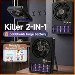Generic Rechargeable Mosquito Killer Lamp & Fan (3000mAh) - Portable Electric Bug Zapper