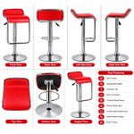 Generic Modern Red Adjustable Bar Stool - image 2