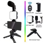 product_image_name-Generic-Live Streaming VLogging Kit LED Video Light Tripod Phone Holder + Microphone for YouTube /TikTok/Facebook/Camera-1