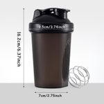 product_image_name-Generic-Shaker Bottle For Protein Powder Mixed Plastic Workout Water Bottle 400 ml with Mixball Non-Leak Cap,Shaker Cups for Fitness Sports Gym,Supplement Drinks Bottles-2