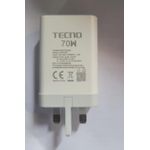 Tecno 70w Super Fast Adapter Charger - WHITE
