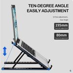 Generic Laptop Stand Creative Folding Storage Bracket Aluminum Alloy - Black - image 2