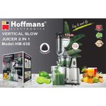 Hoffmans 2-in-1 Vertical Cold Press Slow Juicer with 17cm Extra Large Feeding Tube - image 5