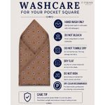 PABANI Signature Brown Geometric Pattern 100% Silk Mens Pocket Square For Events - image 6