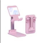 Mobile Phone Stand With Mirror - Adjustable & Foldable (