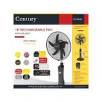 Century 18-Inch Rechargeable Standing Fan with Solar Panel – 3-Speed Powerful Cooling Fan - image 2