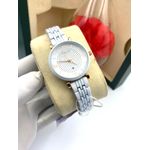 Forcast Fast Selling / Long Lasting White Ceramics Wrist Watch + Matching Studded Bracelet For Ladies