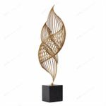 Generic Modern Abstract Gold Spiral Metal Sculpture 1pcs 12inches - image 2