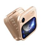 Mtk  i17 Air Mini Flip Mobile Phone,Foldable Cell Phone- Gold