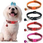 4pcs Reflective Collar For Cat Puppy And Small Dogs With Bell