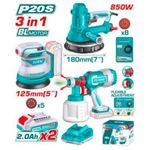 TOTAL 20v  3-in-1 Combo Kit (Drywall Sander, Orbit Sander, Spray Gun) - image 2