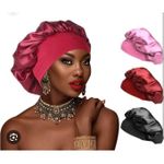 product_image_name-Fashion-4 Ladies Plain Satin Bonnet Sleep Cap-Bathing Wrap-2