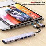 Generic 8 In 1 Multiport USB-C Hub C To USB 3.0 4K Splitter Adapter Grey - image 7