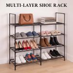 Generic 4-Tier Metal Shoe Rack Hat Rack, Entryway Durable Storage Organizer