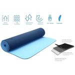 Generic Eco-friendly Dual-colored Yoga Mat With Carrying Bag - Blue - image 3