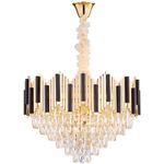 ESCLIGHTING  Pendant Crystal Hanging Lamps Ceiling Chandeliers - Gold/Black - image 2