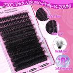 product_image_name-Generic-Fluffy Lash Clusters Thick 200D Volume Eyelash Clusters 14-20mm Wispy Individual Lashes D Curly Cluster Eyelash Extensions 240pcs DIY Lash Extension for Beginners-3