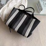 Fashion Multicolor Stripe Canvas Bag - image 7