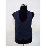 Double Breasted Waistcoat With Back Buckle - BLUE