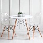 Generic Luxury Dinning Round Table AND  2 Transparent Chairs