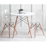 Generic Luxury Dinning Round Table AND  2 Transparent Chairs - image 2