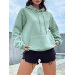product_image_name-Fashion-Pocket Drop Shoulder Drawstring Hoodie,Ladies SpringFall Casual Drawstring,Pocket Long Sleeve Hooded Regular Fit Regular Green Drop Shoulder Pullovers Women Hoodies,Long Sleeve Tops-1