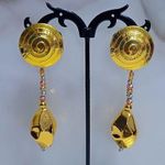Luxury Collection Gold spiral disc earrings 