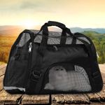 Generic Portable pet backpack/dog bag/crossbody folding bag - Black - image 2
