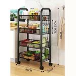 Multi-Purpose Steel Trolley Shelves - 4 Layers Rolling Cart