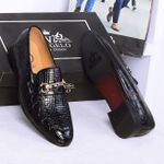 Vangelo MEN CLASSIC CHAIN LEATHER DESIGNERS SHOE BLACK - image 2