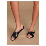 Ladies Beautiful Unique Leather Slippers-black