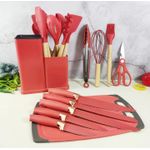 product_image_name-Generic-19pcs Silicone Cooking Spoon Set With Chopping Board and Knives-3