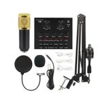 Generic Full Kits Condenser Microphone With V8 Sound Card & Stand - image 3